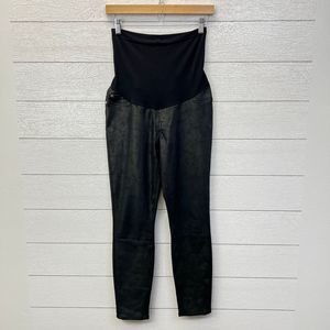 7 For All Mankind Motherhood Maternity Faux Leather Full Belly Size 28
